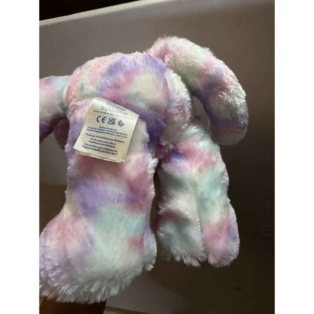 Build A Bear BAB Pastel Swirl Kitty Plush Stuffed Animal Cat Pink Purple White